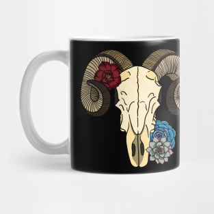 Ram Skull with Desert Flowers Mug